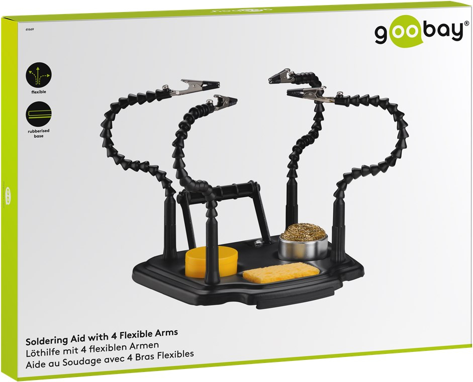 Stativ flexibil cu 4 brațe și accesorii Goobay 61669 – Ideal pentru lipit, artizanat și reparații electronice [3]