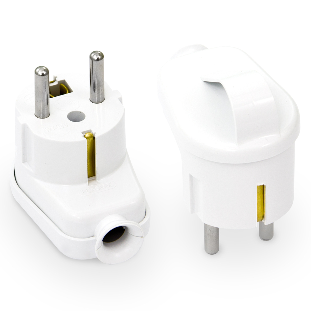 Stecher Shuko ieșire laterală alb cu inel prindere WT-16U/Z/WE Plastrol – IoElectronice.ro [2]
