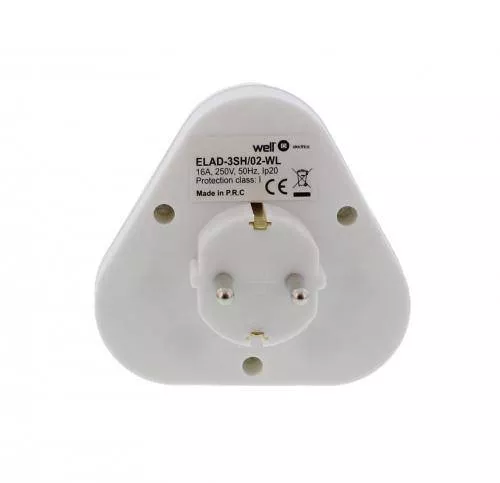 Stecher triplu Schuko 3x cu contact protecție Well [2]
