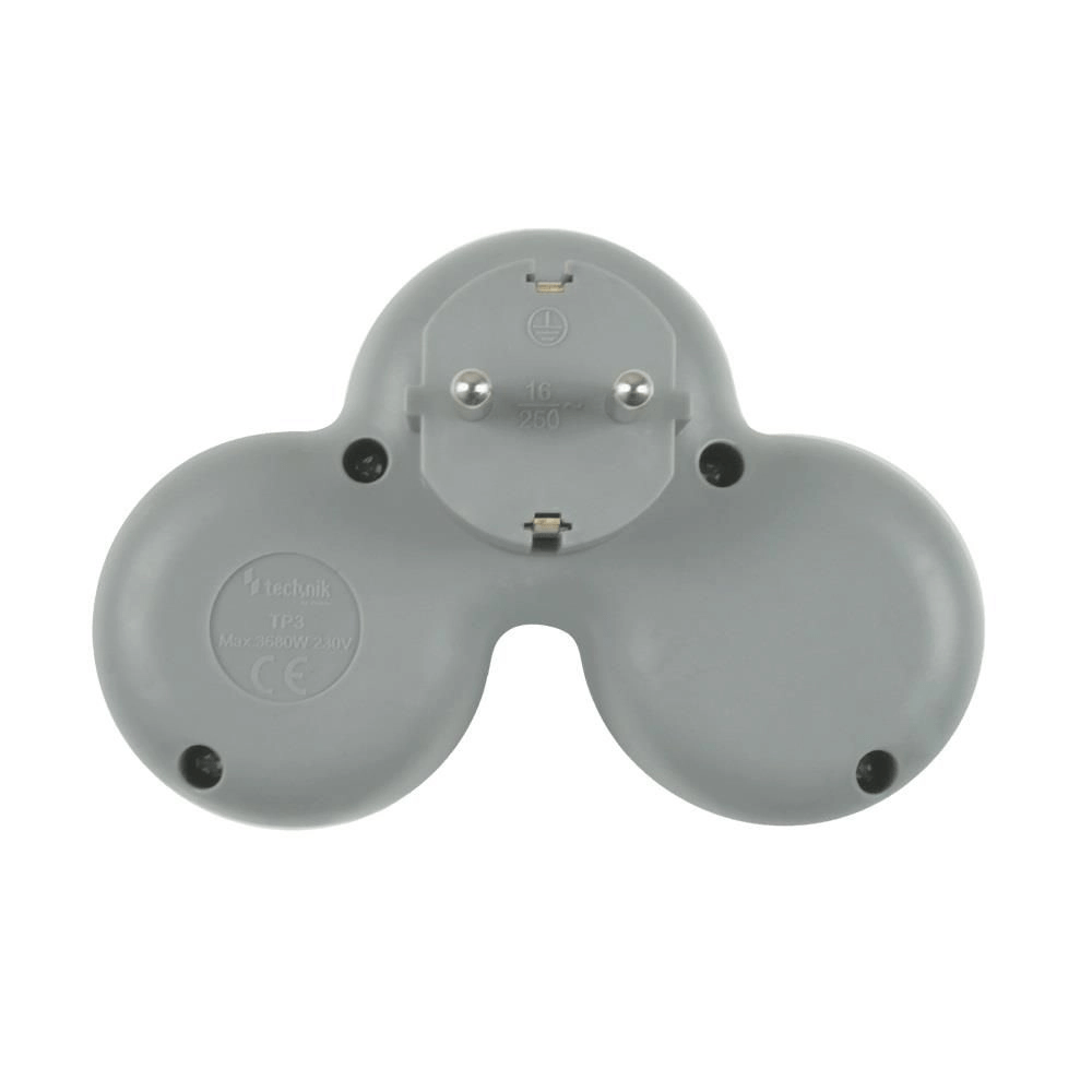 Stecher triplu Technik TP3 3x Schuko 16A 3500W alb [4]