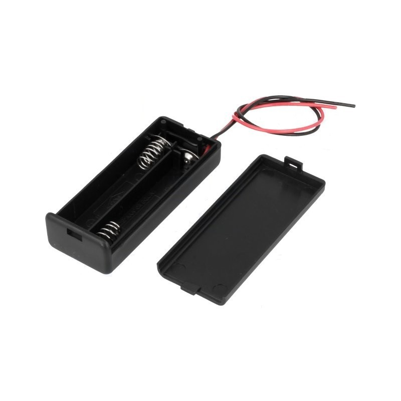 Suport 2x AAA cu cabluri și comutator COMF SBH-421-1AS, suport baterie negru, cablu 150mm [1]