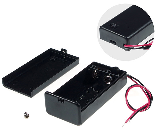 Suport baterie 1x 9V 6F22 cu comutator negru COMF SBH-9VAS [3]