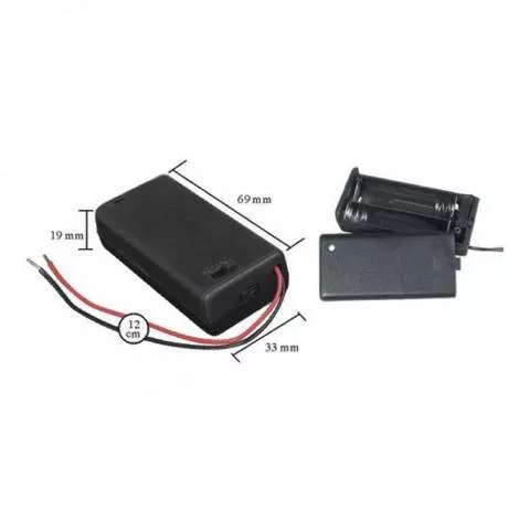 Suport baterii 2x AA cu fir, capac și întrerupător – IoElectronice.ro [2]