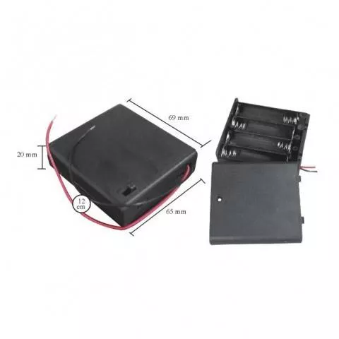 Suport baterii 4x AA cu capac, întrerupător și fire – IoElectronice.ro [3]