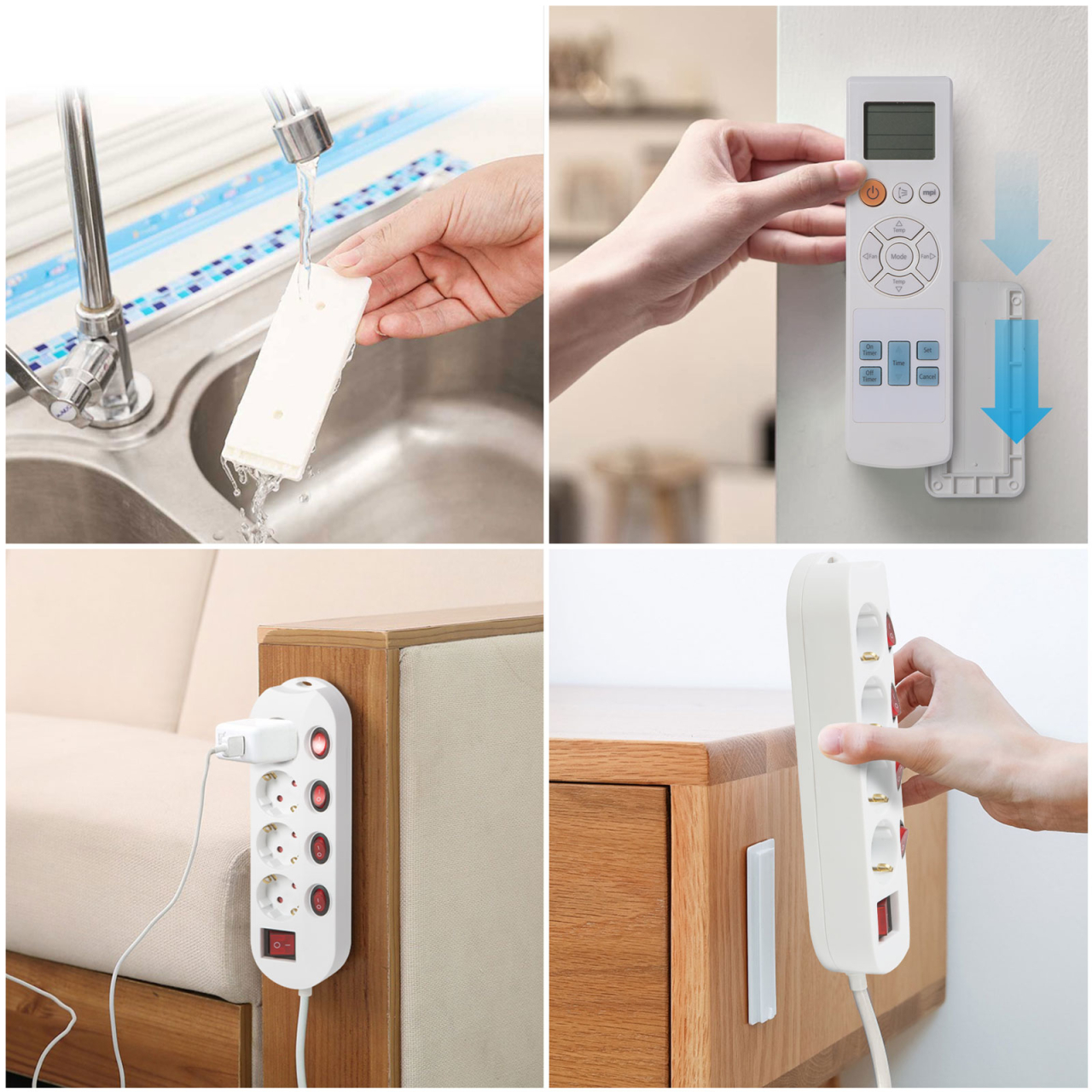 Suport de perete autoadeziv detașabil pentru fixare prelungitoare routere telecomenzi aparate de uz casnic 100x45 mm Delight 111 [2]
