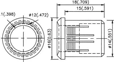 Suport LED 10mm plastic convex KINGBRIGHT RTF-1090 [3]