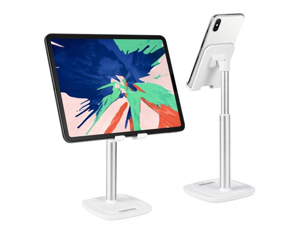 Suport reglabil de birou pentru telefon și tabletă, design anti-alunecare, compatibil 4-12.9 inci, alb, Choetech H88 [4]