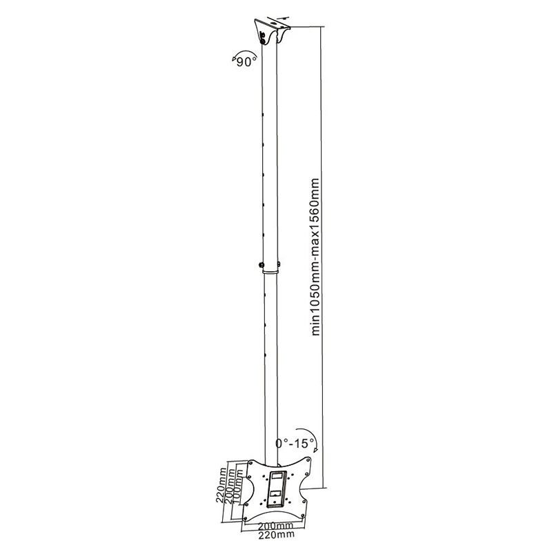 Suport TV LCD 42 inch inclinabil prindere plafon Cabletech UCH0076A [2]