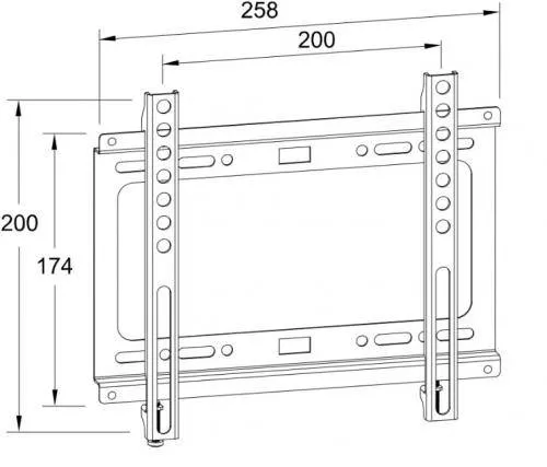 Suport TV LCD Fix de Perete 13"-43", Otel, VESA 75x75–200x200, 20mm, Max 27kg, Negru [2]