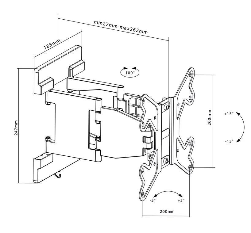 Suport universal pt LCD 17-42 inch max 30kg Goobay – IoElectronice.ro [3]