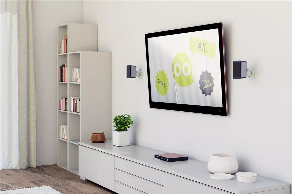 Suporti difuzoare universal 2buc Goobay pe perete reglabil 3.5kg alb – IoElectronice.ro [2]