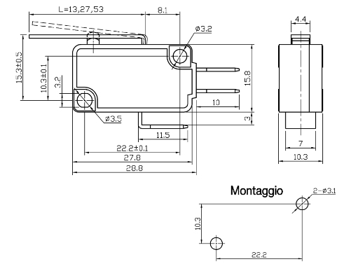 Switch diverter 16A 250V 3 pini faston 4.8mm GBC 24.2863.06 - IoElectronice.ro [2]