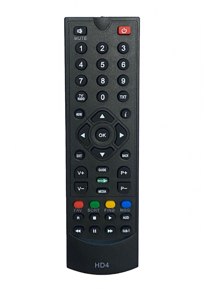 Telecomandă IR pentru Receiver DIGI HD4, buton verde, model 724, compatibil HD4 și HX-03HD [1]