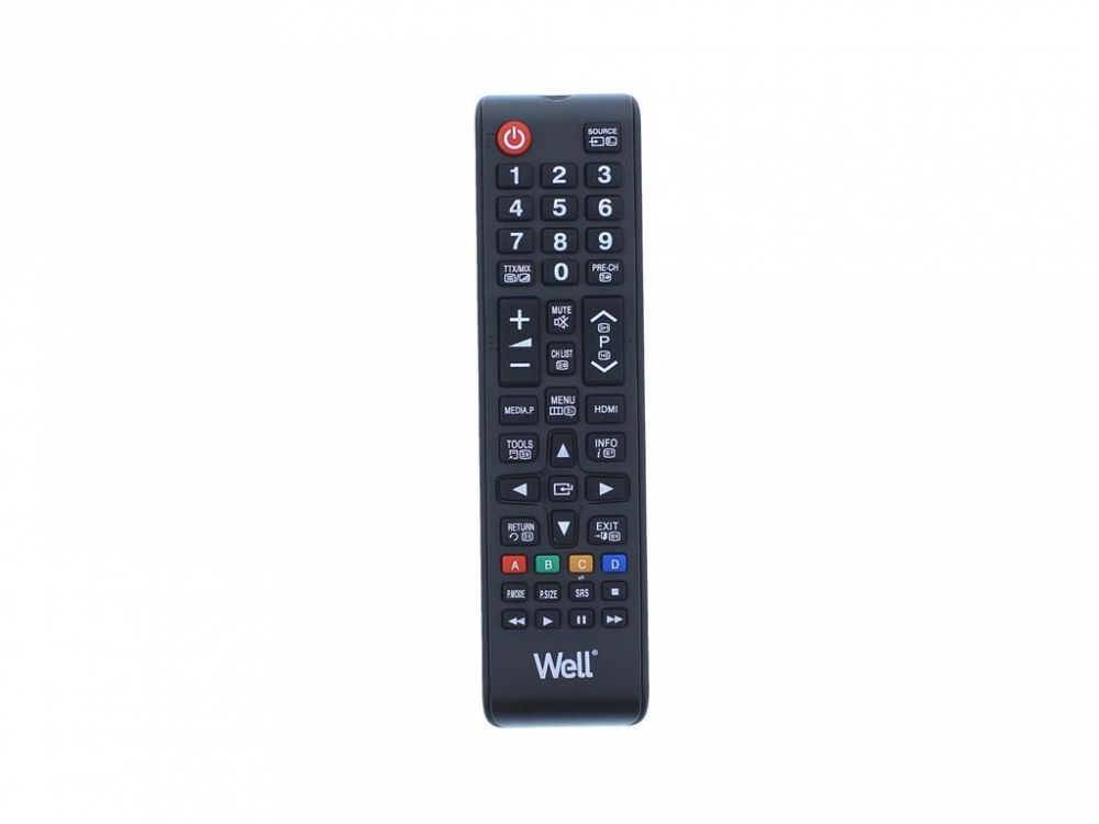 Telecomandă universală TV LCD Samsung Well RC-UNIV-SA02-WL – Ușor de utilizat, funcționează până la 10m, baterii AAA incluses [1]