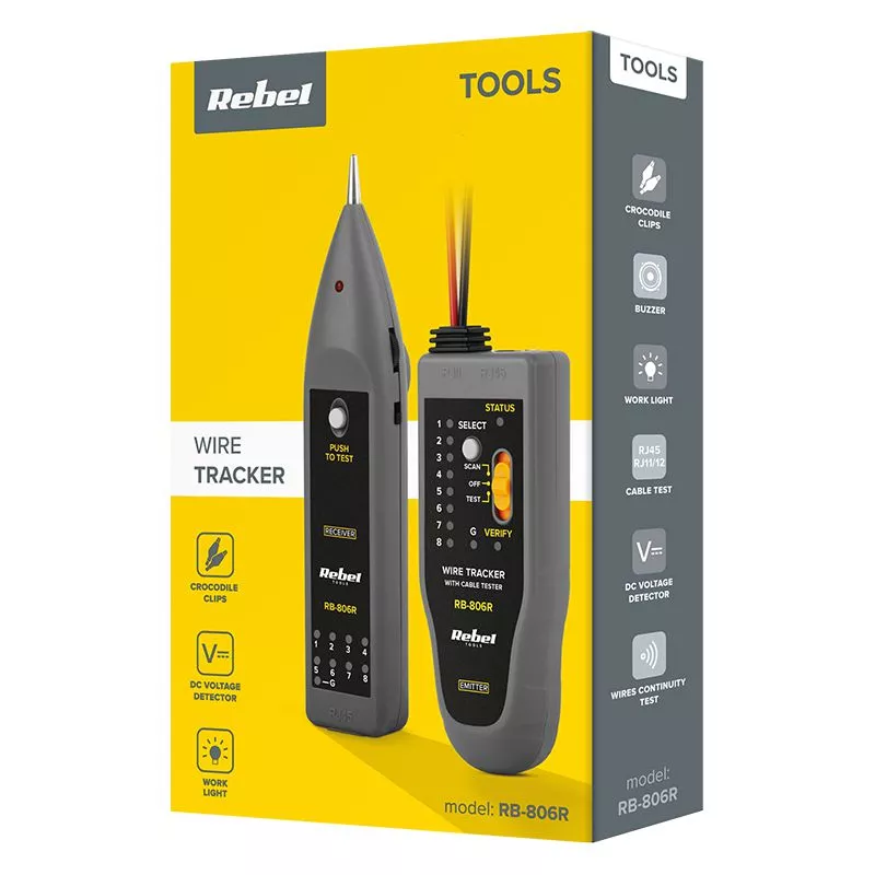 Tester cablu CABLE TRACKER RB-806R REBEL – Detectare rapidă a cablurilor, alarmă, distanță 3 km, ușor de folosit [2]