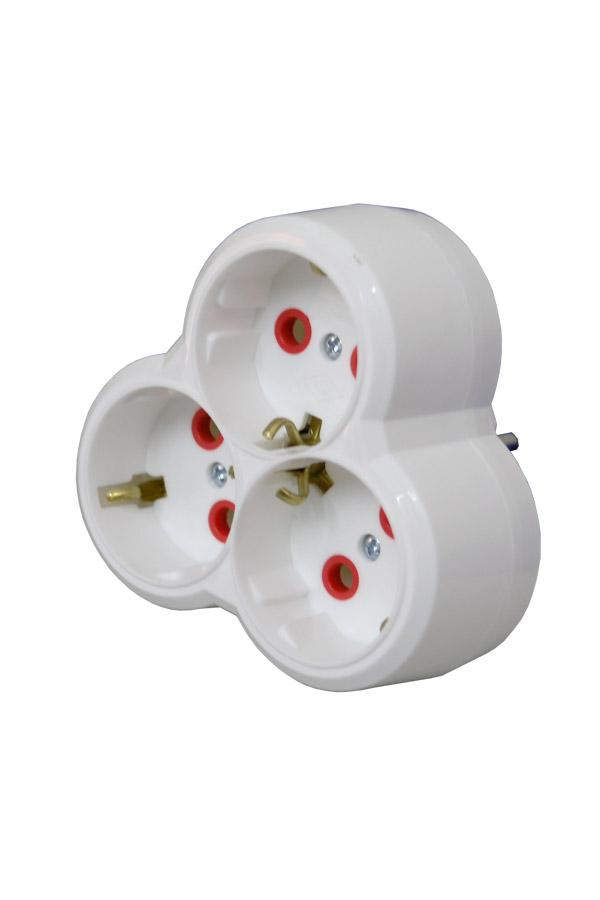 Triplu stecher 3x Schuko 16A 3500W alb/rosu 001 170 033002 00 00 Mutlusan electric - IoElectronice.ro [2]