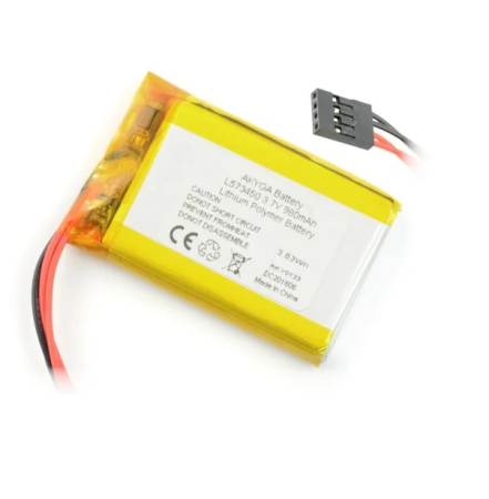 Acumulator - Acumulator Lithium Polymer AKYGA Battery 12661, 980mAh, 3.7V, 50x34x6mm, 4 fire 2.54mm conector