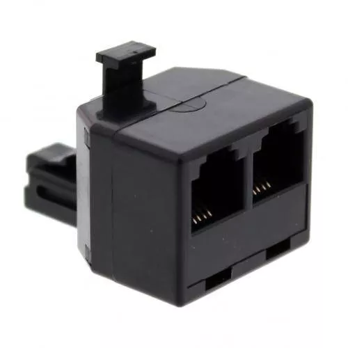 Adaptoare telefon - Adaptor 1x RJ11 6P4C tata - 2x RJ11 6P4C mama negru Well – IoElectronice.ro