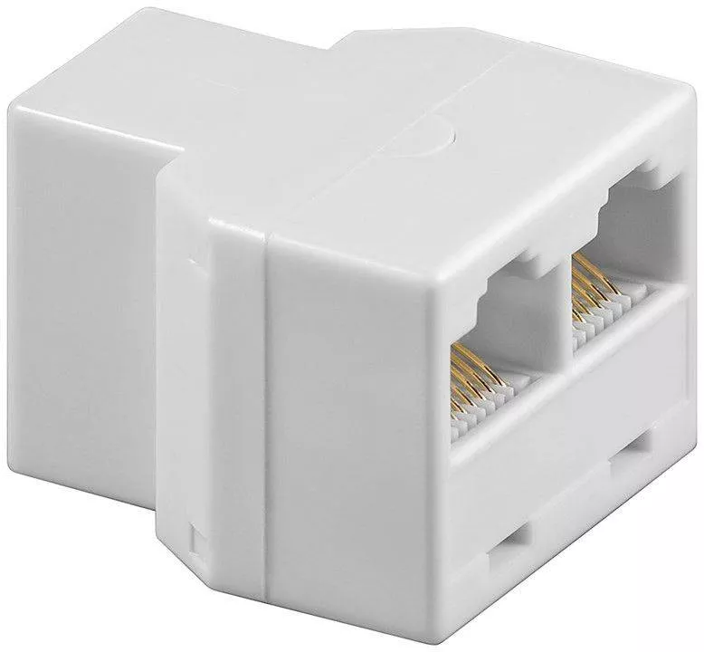 Adaptoare retea RJ45 - Adaptor 8p8c ISDN RJ45 mamă la 2x RJ45 mamă alb Goobay – IoElectronice.ro