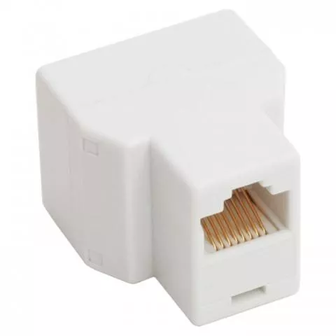 Adaptor 8p8c ISDN RJ45 mama la 2x RJ45 mama alb Goobay, conectori RJ45, splitter, 24 luni garanție [1]