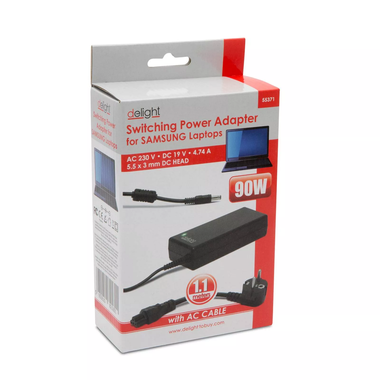 Adaptor alimentator laptop Samsung 19V 4.74A 90W 5.5x3mm brand Delight, garanție 24 luni persoane fizice [2]