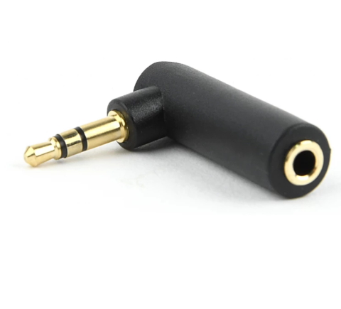 Conectica - Adaptor audio Jack 3.5 mm Stereo tata în unghi Jack 3.5 mm mama Stereo GEMBIRD A-3.5M-3.5FL – IoElectronice.ro