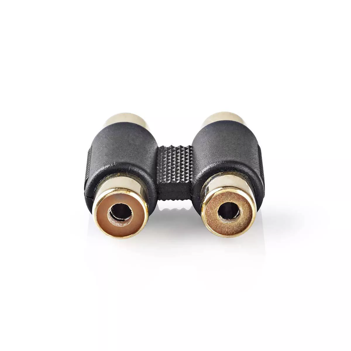 Adaptor audio stereo 2x RCA mama - 2x RCA mama aurit Nedis, placat cu aur, 24 luni garanție. [1]