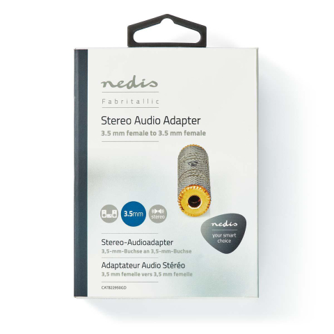 Adaptor audio stereo 3.5mm mamă - Aurit, metalic, profesional, Nedis, calitate superioară [2]