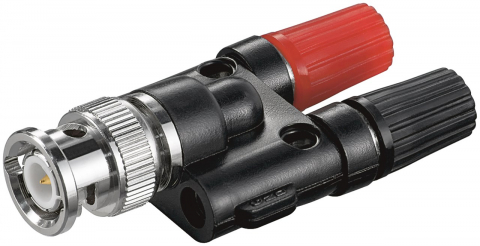 Adaptoare BNC - Adaptor BNC tata - 2x banana 4mm mama roșu/negru Goobay 11401, pentru semnale audio și video de înaltă calitate