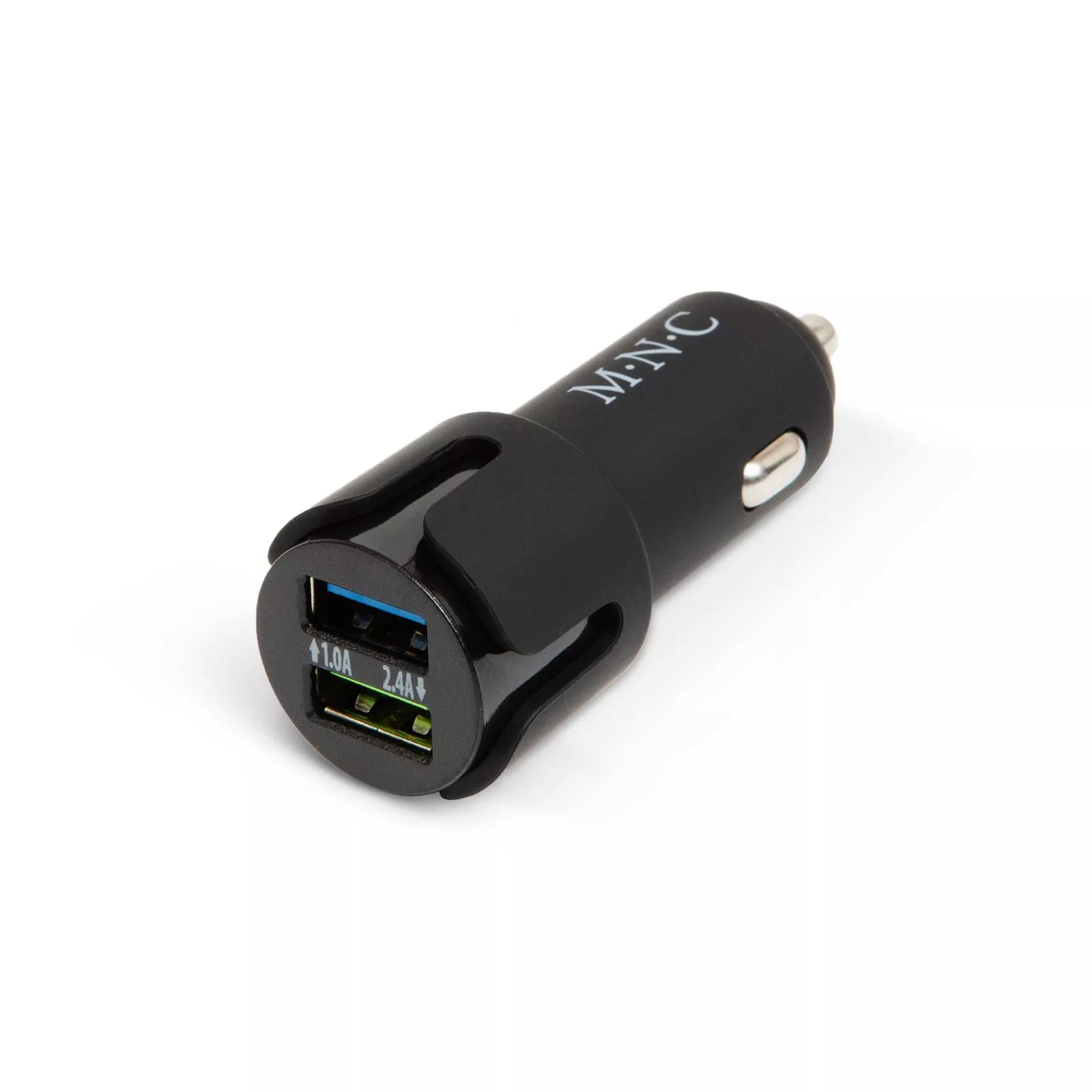Accesorii Auto - Adaptor brichetă 2x USB 2.4A negru M'N'C, 24 luni garanție, compatibil cu toate dispozitivele USB
