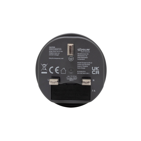 Adaptor călătorii Europa la UK Q2 7A Somogyi Elektronic, amperaj 7 Ah, culoare neagră [1]