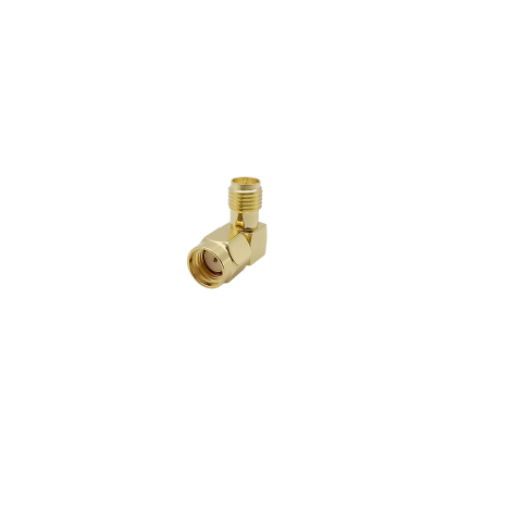 Adaptor convertor antena wifi RF la 90 grade coaxial RP-SMA tata la RP-SMA mama 50ohm de inalta calitate cupru placat cu aur - IoElectronice.ro [1]