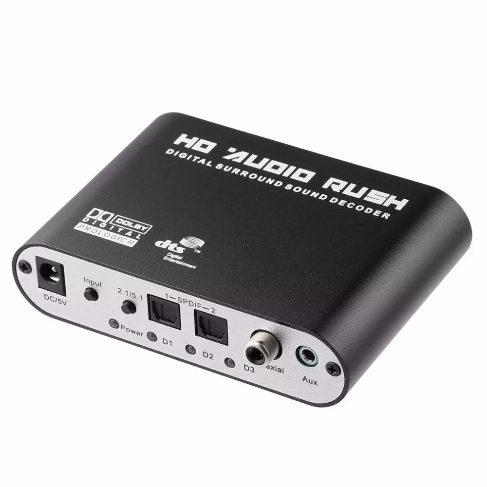 Adaptoare Toslink - Adaptor convertor audio DIGITAL la ANALOG 2.1 sau 5.1 TOSLINK – IoElectronice.ro