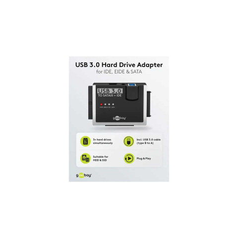Adaptor hard disk USB 3.0 pentru IDE/SATA, backup rapid, conectare easy, compatibil SSD/HDD, sursă inclusă [1]