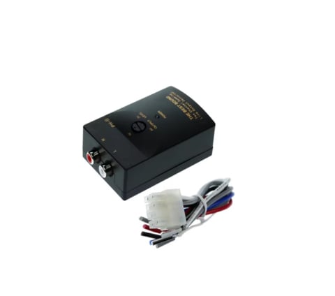 Adaptoare RCA - Adaptor de mașină audio STEREO HIGH TO LOW 50W 1A HI(difuzoare) - LOW(2x RCA) – IoElectronice.ro