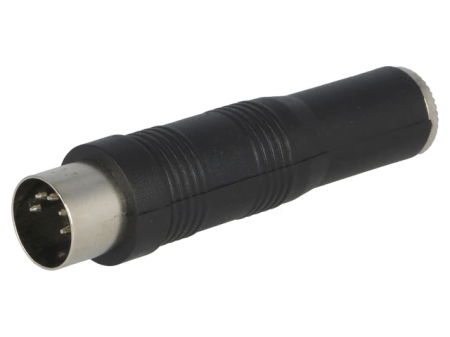 Adaptor DIN 5 pin tata la Jack 6.3 mm mama stereo, model JC63G-DIN5W, culoare neagră, brand OEM. [1]