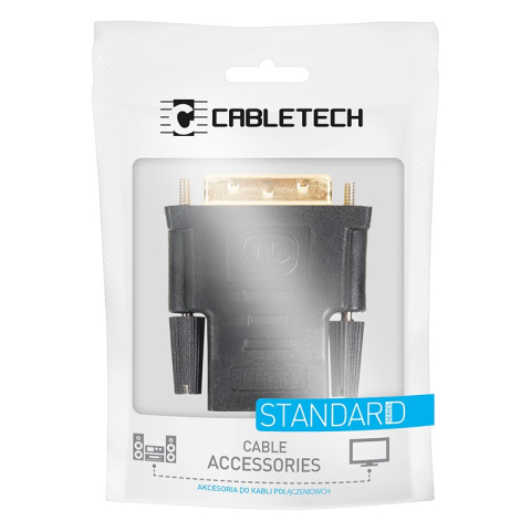 Adaptor DVI-D 24+1 tata la HDMI mama v1.4 High Speed cu Ethernet Cabletech negru [2]