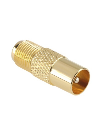 Adaptoare TV - Adaptor F mama la coaxial tata placat cu aur Cabletech