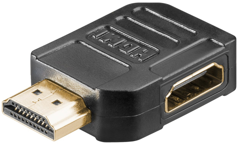 Adaptoare HDMI - Adaptor HDMI mama-tata la 270 grade 4K Ultra HD 2160p 60Hz placat cu aur negru Goobay 51725