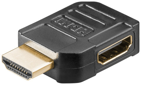 Adaptoare HDMI - Adaptor HDMI 90° 4K Ultra HD 2160p, placat cu aur, negru, Goobay 51724 – Conexiune sigură și de înaltă calitate