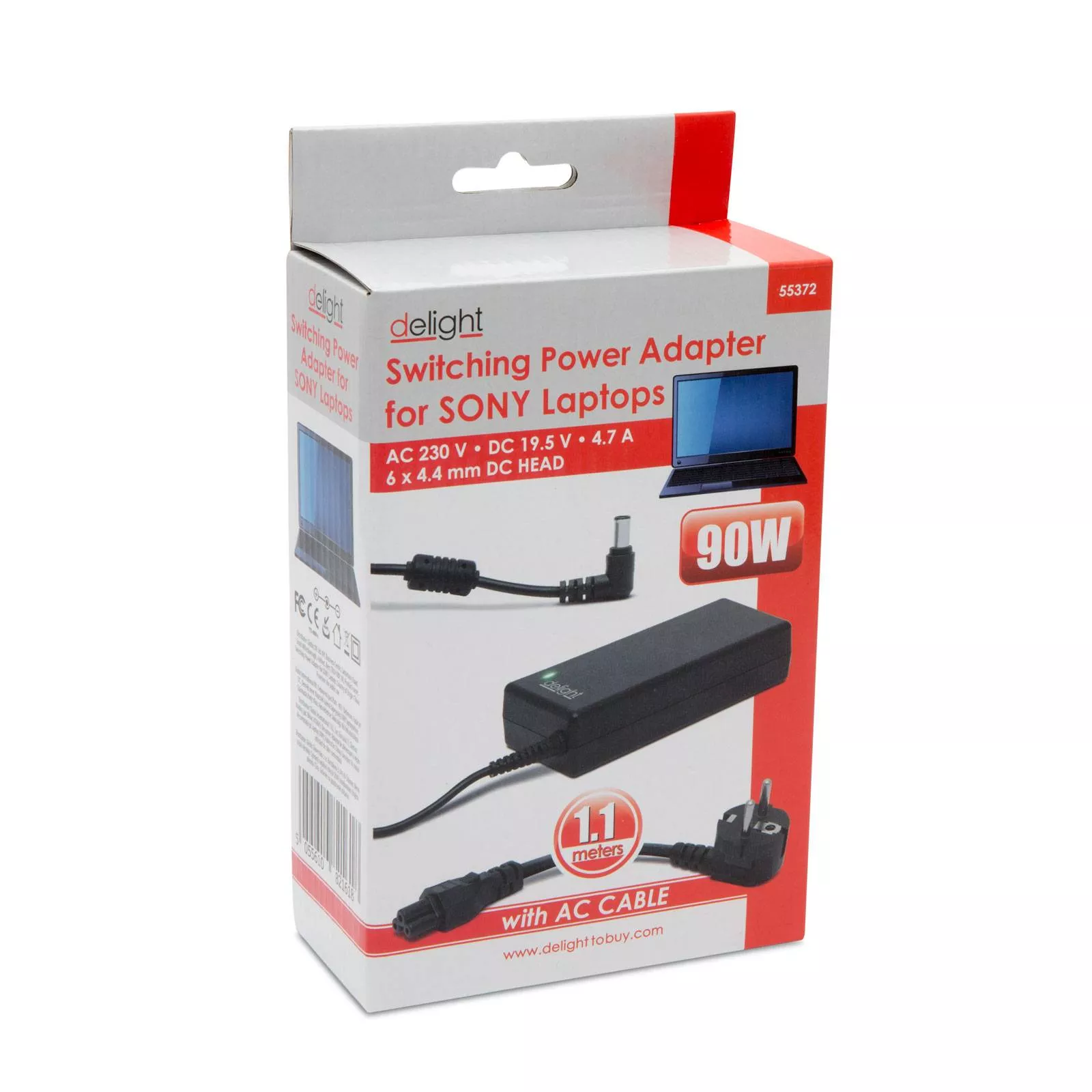 Adaptor alimentator rețea laptop Sony 6.0x4.4mm 19.5V 4.7A 90W brand Delight, garanție 24 luni persoane fizice [2]