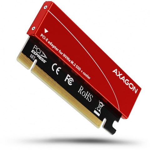 Hard Disk - Adaptor Intern PCIe 3.0 x16 la M.2 NVMe cu Radiator pentru SSD până la 80mm, Low Profile, Ușor de Instalalt