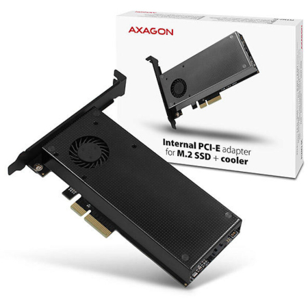 Adaptor Intern PCIe 3.0 x4 pentru Dual M.2 SSD NVMe + SATA cu Răcire Activă și Cooler Inclus [4]