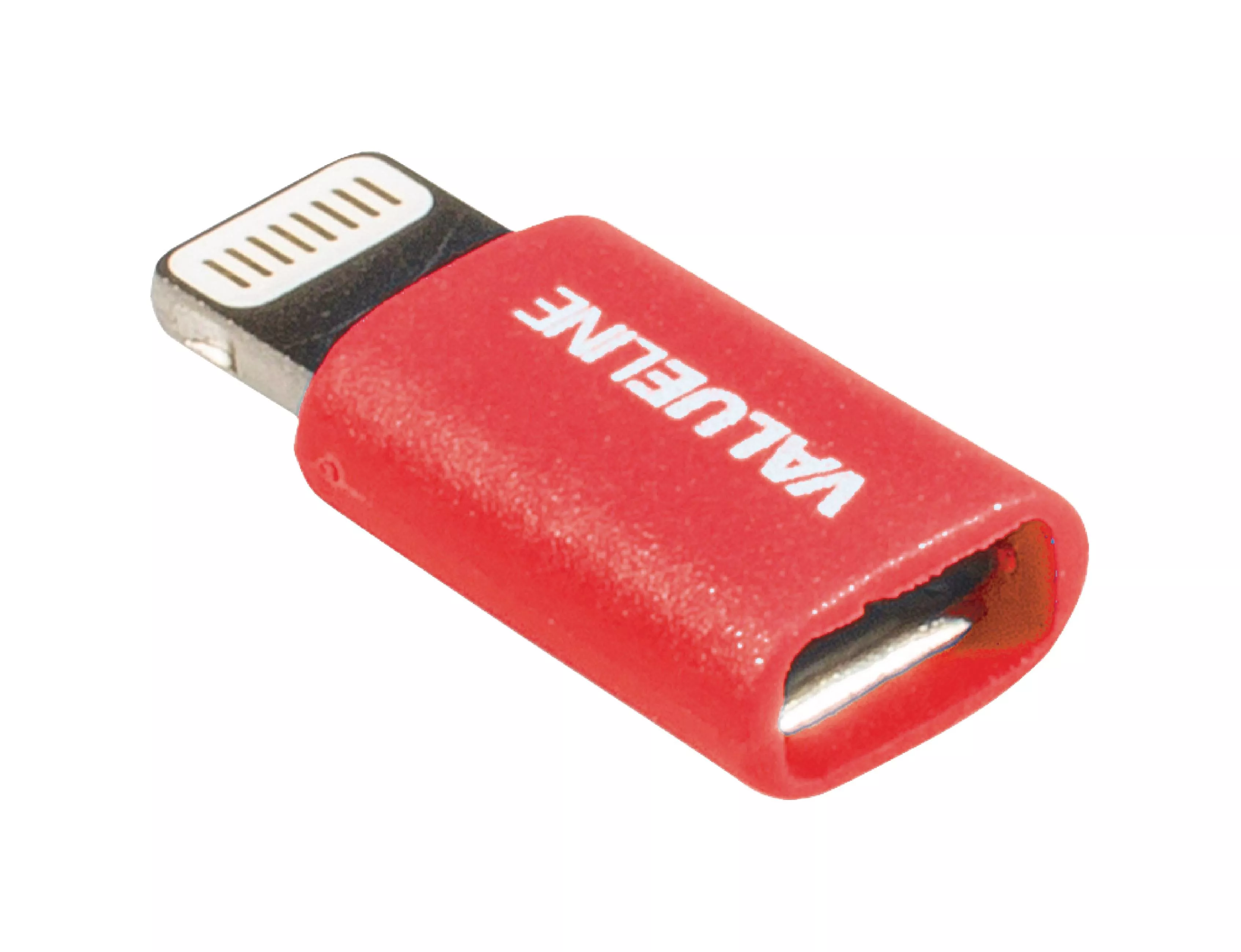 Telefoane-tablete - Adaptor iPhone Lightning tata - micro USB mama roșu Valueline – IoElectronice.ro