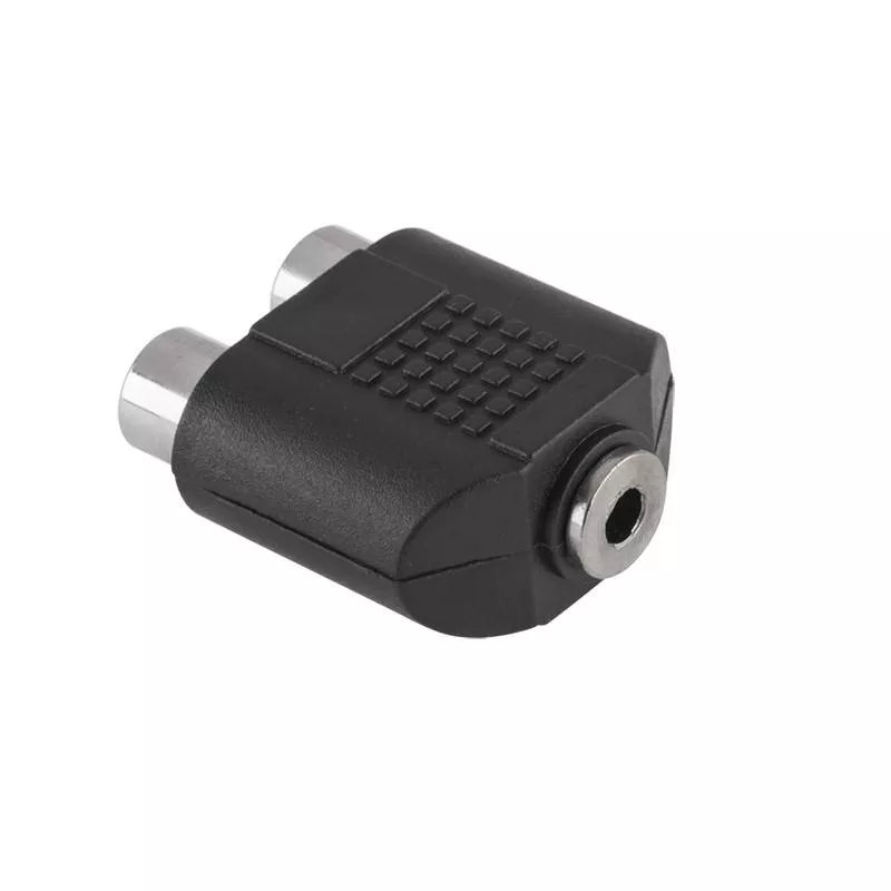 Adaptoare Jack - Adaptor Jack 3.5 mm stereo mama la 2x RCA mama, versiune plastic, pentru conexiuni audio de calitate