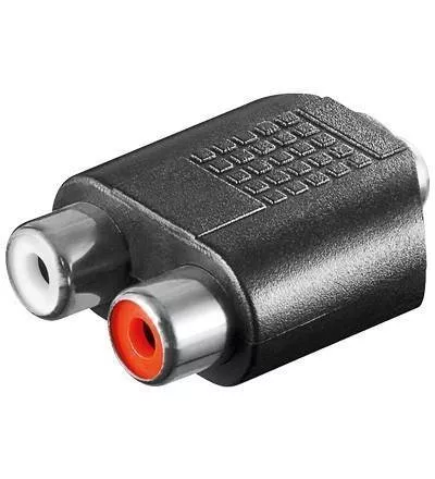Adaptor Jack 3.5 mm stereo mama la 2x RCA mama, versiune plastic, pentru conexiuni audio de calitate [1]