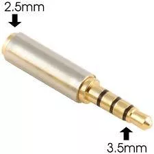 Adaptoare Jack - Adaptor Jack 4 pini 3.5mm la 2.5mm stereo, metal aurit, compatibil audio pentru smartphone și audiofile