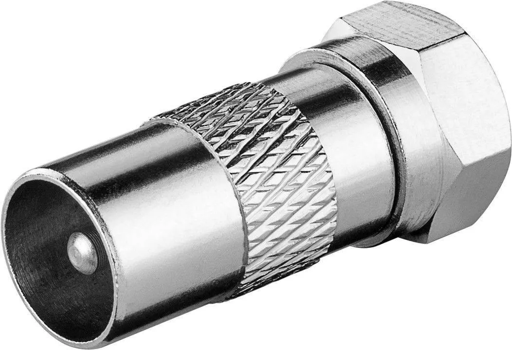 Adaptoare TV - Adaptor mufa cablu coaxial tata TV - F tata din cupru Goobay - IoElectronice.ro