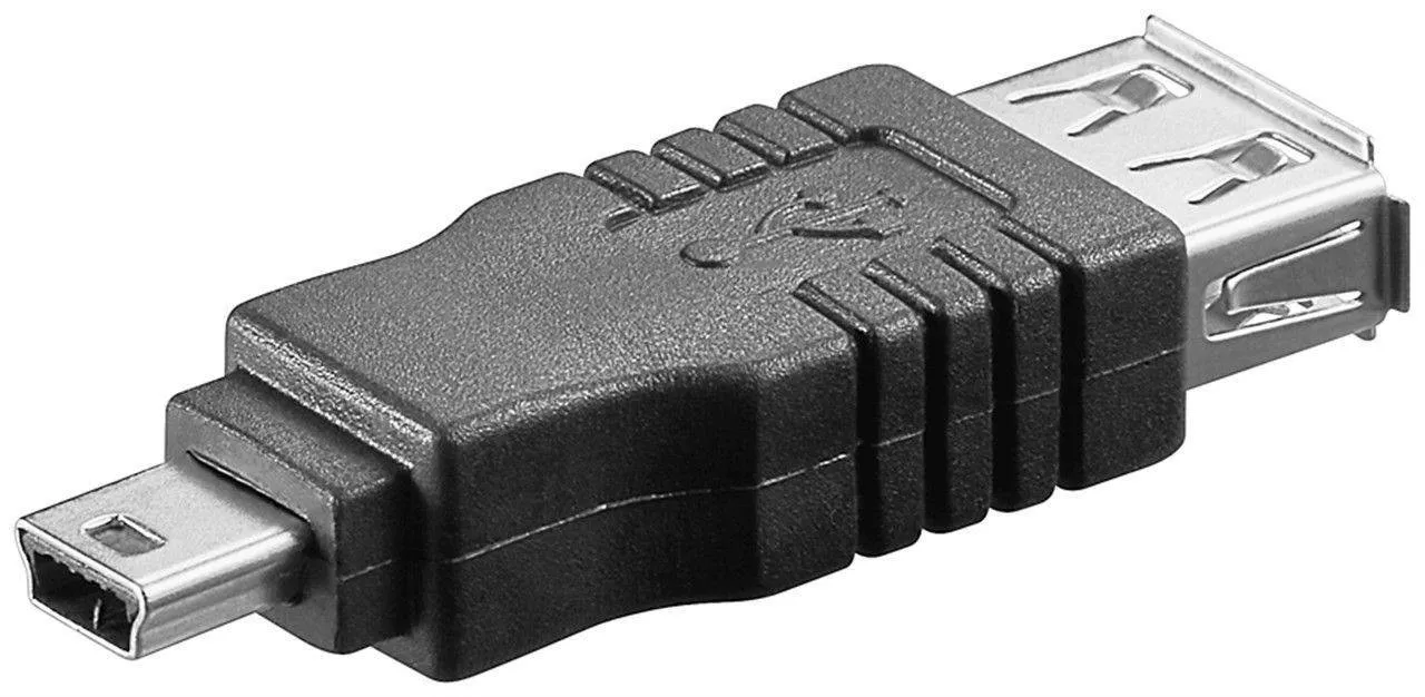 Mini USB - Adaptor OTG mini USB 5 pini la USB A pentru case de marcat fiscale, tablete și telefoane SMART