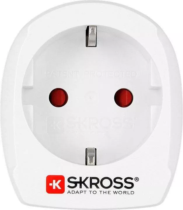 Adaptor priza EU - USA Skross 1.500203-E alb, 24 luni garanție, compatibil cu dispozitive electrice din SUA [1]